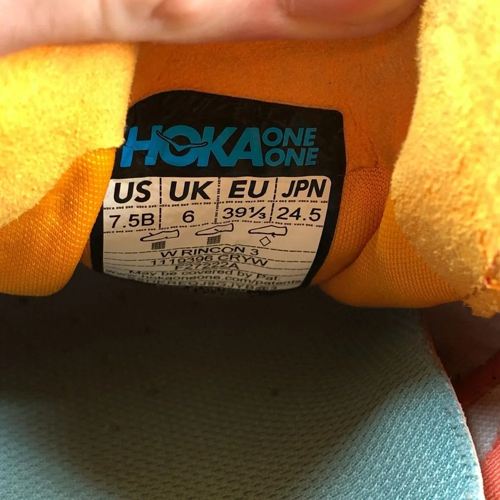 Hoka rincon 3 Womens size 7.5 shoes orange athletic running sneakers